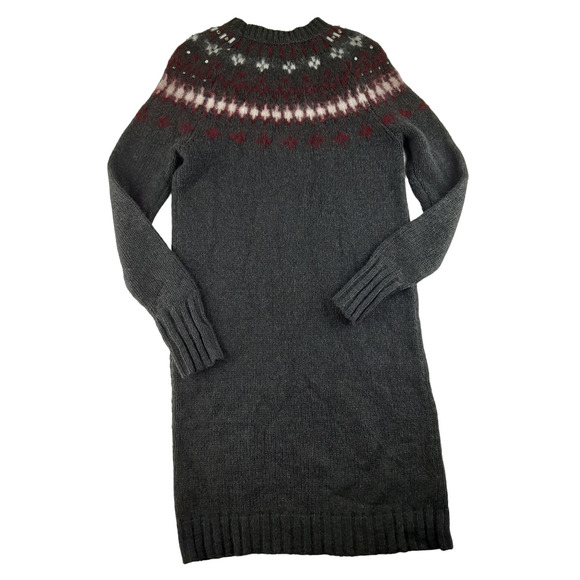 J. Crew Gray Knit Nordic Rhinestone Long Sleeve Mini Dress Wool Alpaca XXS - Picture 4 of 8